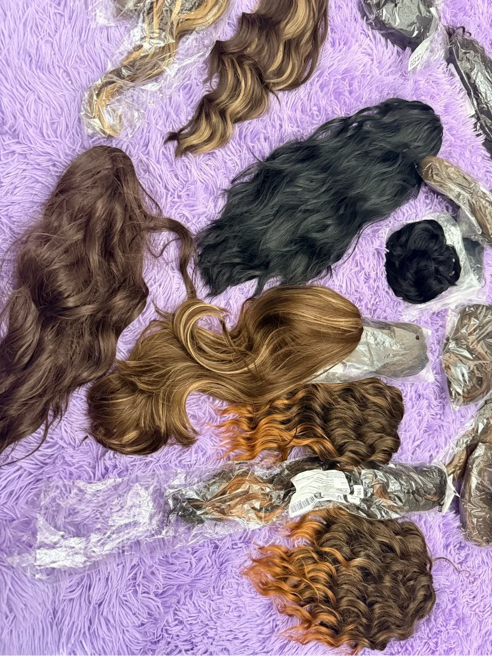 Assorted lot Women’s Hairpieces and Extensions - Black, Brown, Blonde Highlights